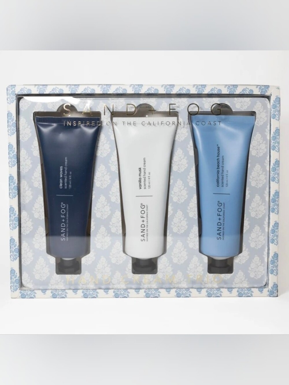 Sand & Fog Coastal Hand Cream Set ~ Clean Waves, Vanilla Musk & California Beach